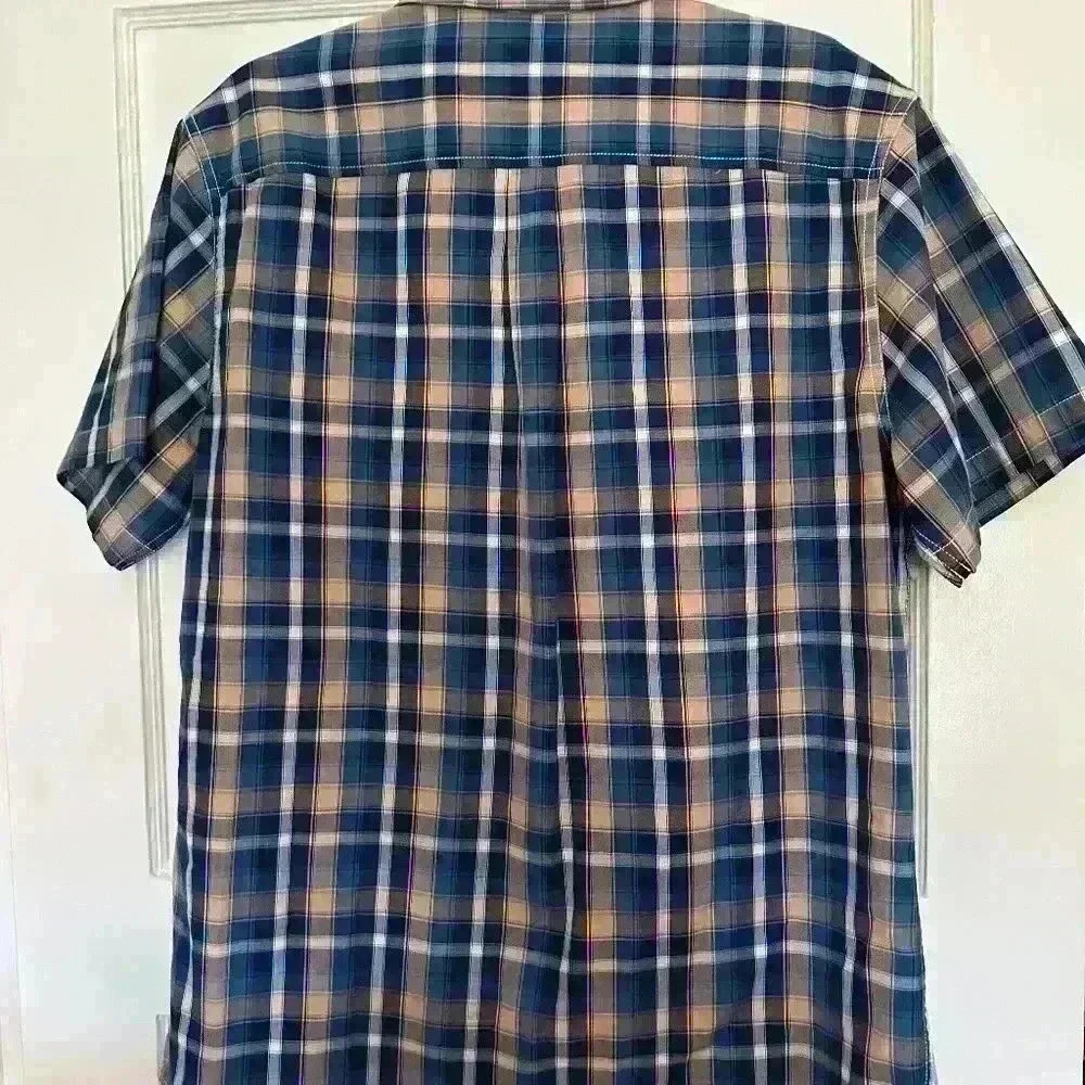 EVEN TIDE Mens Brushed Cotton Linen Resort Short Sleeve Shirt- Size Large - Picture 4 of 4